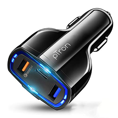 HECKTON 3-in-1 3.0A Flowing Magnetic Light USB Fast Charger Multiple Charging Cable with Phone/Type C/Micro USB for All Android and iOS Smartphones (Multicolor, 3.3Ft/1m)