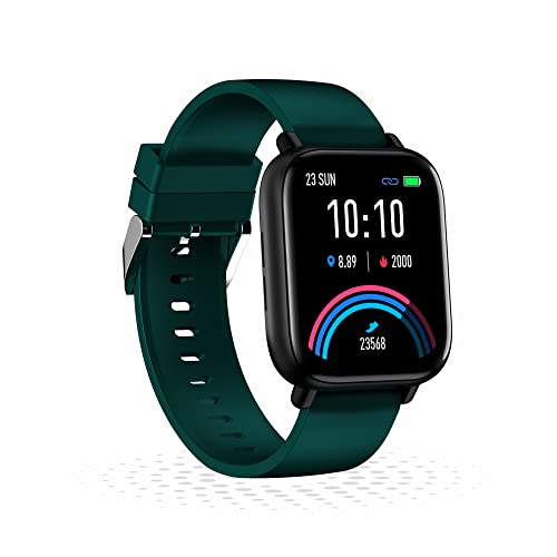Gionee STYLFIT GSW6 Smartwatch with Bluetooth Calling and Music, Built-in Mic & Speaker, 1.7” Display, Multiple Watch Faces, SpO2 & 24 * 7 HR Monitoring, Full Touch Control(Tail Green), Regular