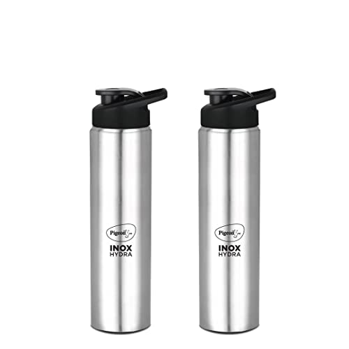 Pigeon Stainless Steel Inox Hydra 750 Drinking Water Bottle 700 ml Pack of 2 Combo - Silver