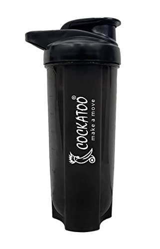 Cockatoo CS-01-Grey Shaker Bottle (Black, 700 Milliliters)