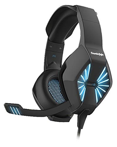 Cosmic Byte Spider Gaming Headphone with Microphone & LED for PC/PS4/Xbox/Mobiles/Tablets (Blue)