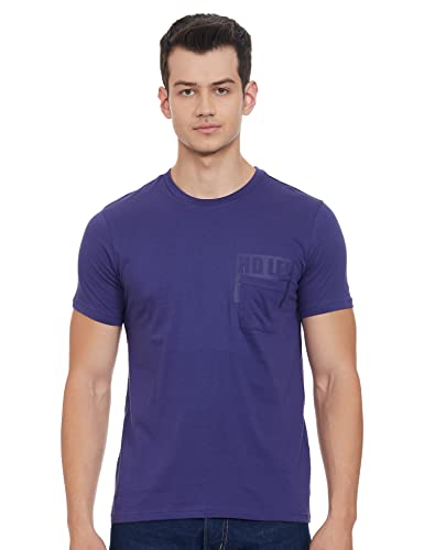 Lee Men Navy Blue Knitted T-Shirts