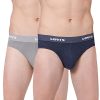 Levi’S Men’S Cotton Style #009 Neo Regular Fit Solid Brief (Pack Of 2) (#009-Brief-Lt Gmel Mel-P2_Light Grey, Navy Melange_L)