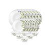 La Opala, Novo Collection, Opal Glass Dinner Set 18 Pcs, Lush Greens, White