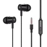 Kratos Thump Wired Earphones, Powerful Bass, HD Sound Quality Earphones, Tangle Free Cable, Comfortable in Ear Fit, with Mic 3.5 mm Jack – Black