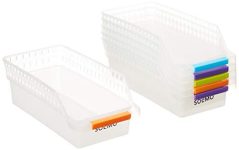 Amazon Brand – Solimo Plastic Fridge Storage Organizer Racks (Silver) -Set of 6