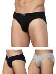 Levi’s Men’s Cotton Style #011 Comfort Regular Fit Solid Brief (Pack of 3) (#011-BRIEF-LT GMEL/BLK/Navy-P3_Lt. Grey Melange,Black, XL)