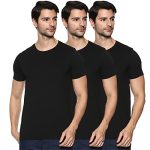 OOBANI Men Solid Regular Fit Pack of 3 Tshirt