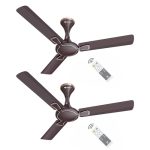 Havells Milor Decorative BLDC 1200mm Energy Saving with Remote Control 5 Star Ceiling Fan (Pack of 2, Dusk)