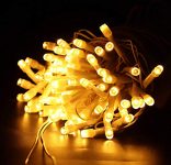 TUCASA- 11 Meter Still led ladi Christmas String Light for Festive Decorations, Diwali and Christmas Lighting (Warm White)-Plug in