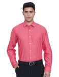 Amazon Brand – Symbol Men’s Solid Regular Formal Shirt (FAF-21_Mid Red1 39)