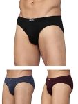 Levi’s Men’s Cotton Style #011 Comfort Regular Fit Solid Brief (Pack of 3) (#011-BRIEF-BLK/NMEL/WINE-P3_Black,N.Melange,Wine_XL)