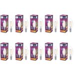 PHILIPS E14 Clear Candle 400-Lumen Decorative Wall Lights (4W, Warm White, Pack of 10)