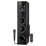 Tronica 55W Banjo-Ii Bluetooth Tower Party Speaker with USB, Fm, Bluetooth/Remote Control/Home Theatre/Extreme Bass/5.25″ Subwoofer/Dual 3 Inches Drivers & Wired Microphone