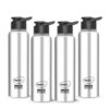 Pigeon by Stovekraft Inox hydra 700ml pack of 4 Stainless Steel Drinking Water Bottle 700ml Flipper Cap – Silver (1 year Warranty)