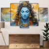 SAF Shiva Paintings for Wall Decoration – Set Of Five, 3d modern art Painting for Living Room Large Size with Frames for Home Decoration, Hotel, Office 76.2 cm x 45 cm SANFPNLS35477