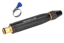 GLUN® Garden Hose Spray Metal Pen Style Nozzle Garden Spray Use in Car Wash Changeable Water Pressure With 2 Pcs Hose Clamp. (DS)
