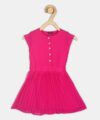 Aditya Birla  – abof Girls Midi/Knee Length Casual Dress(Pink, Cap Sleeve)