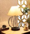 tu casa Metal-Iron Table Lamp with Holder, White, Off White