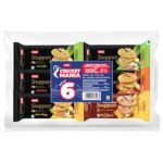 Unibic Snappers Cricket Mania I Assorted Pack I Thin Potato Biscuits I Flavoured Crisps I Pack of 6 (Cream & Onion, Indie Spice, Achari Mango, Ragi Mast Masala) I 450 gm