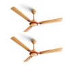 LONGWAY Starlite-1 P2 1200 mm/48 inch Ultra High Speed 3 Blade Anti-Dust Decorative Star Rated Ceiling Fan (Golden Beige, Pack of 2)