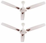 Candes Lynx Ceiling Fans for Home 1200mm / 48 inch | BEE 3 Star Rated, High Air Delivery, Noiseless & Energy Efficient | 1+1 Years Warranty | Ivory, Pack of 2
