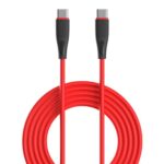 Portronics Silklink 60W PD Type-C to Type C Fast charging Cable for Type C Smartphone and Devices,Premium Silicon Cable, 1M(Red)