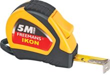 FREEMANS IKON 5m:19mm Steel Inchi Measuring Tape – 5 (Yellow & Black) With Unbreakable ABS case || Soft Grip Bi-material Case || Auto-lock and Belt Clip (Set of 10)