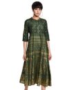 W for Woman Synthetic a-line Dress (20FEA11345-501396_Green_Medium)