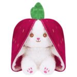 Amazon Brand – Jam & Honey Reversible Carrot Strawberry Bunny Plush Toy | Zipper | Cute Stuffed Animal | Rabbit Soft Toy |Age 3 Years and Above
