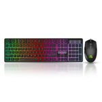 Ant Esports KM1600 Gaming Keyboard & Mouse Combo, Wired Backlit Rainbow LED Keyboard & 3200 DPI Gaming Mouse for PC/Laptop – Black