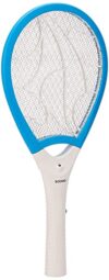 Amazon Brand – Solimo Anti-Mosquito Racquet, Insect Killer Bat with Rechargeable 500 mAh Battery and LED Light, White & Blue