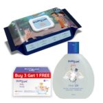 Bumtum Chota Bheem Gentle Soft Moisturizing Wet Wipes with Lid – 72 Pcs.(Pack of 1) & Baby Soap (4N x 50 Gram) & Baby Hair Oil (200 ML) Combo