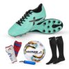 Vector X Combo of NXG Shoe, Pair of Shin Guard & Pair of Stockings, 1 Elevate Football + Pump Full Combo Kit (NXG Combo, 8)