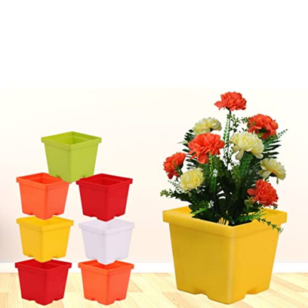 GARDENS NEED 110022 Plastic Gift Pot Set (Multi-coloured, 8-Pieces)