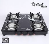 Sigri-wala Surya ISI Certified Toughened Door Step WarrantyTornado Stainless Steel Manual Gas Stove(4 Burners)