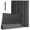 ProElite Cover for Samsung Galaxy Tab A9 8.7 inch Case Cover, Smart Flip Case Cover for Samsung Galaxy Tab A9 8.7 inch Translucent Back with Stylus Pen, Black