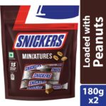 Snickers Miniatures Peanut Filled Chocolates Bars, Loaded with Nougat & Caramel(2 x 180 g)