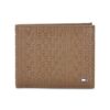 Tommy Hilfiger Erik Leather Passcase Wallet for Men – Tan, 12 Card Slots