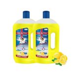 Tri-Activ Double Strong Disinfectant Floor Cleaner | Half Cap Only | 10X Cleaning with 99.9% Germ kill | Citrus Fragrance – Pack of 2 (1000ml x 2 Units)