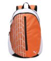Puma Unisex-Adult Typography Backpack, Charcoal Gray-Rickie Orange-White (9103603)
