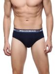 Macroman M-Series Men’s Modal Classic Regular Fit Solid Briefs (Pack of 1) (MIC301_Navy Blue_S)
