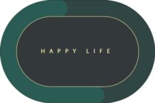 STATUS CONTRACT Happy Life Water Absorbing Mat for Bathroom Quick Dry Rubber Backed Anti-Slip Floor Mat Non Slip Mat for Home, Kitchen (40 x 60 CM) (D4)