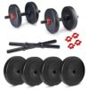 Protoner PVC DM 4-40 Kg Dumbbells Set and Fitness Kit for Men and Women Whole Body Workout (4 kg (1 kg x 4), Black & Red)