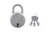 HINDSON India Round 50mm Lock | Metal Body | Double Locking | 6 Steel Lever | 3 Silver Keys | Silver Finsih | Small Padlock