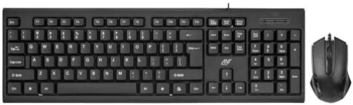 Ant Value FKBRI01 Wired USB Multi-Device Keyboard  (Black) OM100 Wired Optical Mouse, 1200 DPI 3 Button Corded Computer Mouse,Gaming Mouse Office Home Optical Ergonomic Mouse