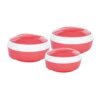 PRINCEWARE Plastic Plaid Casserole Set, 3 Pcs, Pink, 3.1 liter