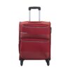 VIP Essencia Durable Polyester Soft Sided Cabin Luggage Spinner Dual Wheels with Quick Access Front Pockets (Cabin, 55cm, Red)