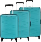 Kamiliant by American Tourister TRIPRISM SPINNER 3PC AQUA Cabin & Check-in Set 4 Wheels – 30 inch