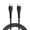 pTron Solero Braid 60W Type C to Type C Fast Charging Cable 1m for Samsung, OnePlus, Oppo, Vivo, Xiaomi, Realme, IQOO & other Type C devices, Unbreakable Nylon Braid & 480Mbps Sync Speed (Black)